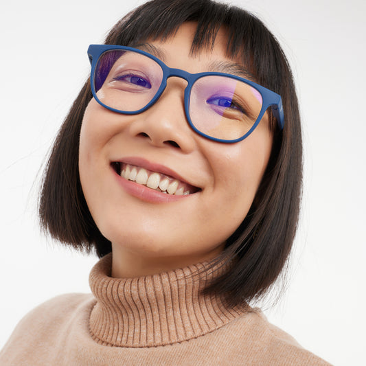 BARNER Dalston - Matte Navy Blue Blue Light Reading Glasses