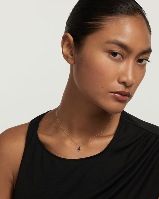 PDPAOLA Lapis Lazuli Nomad Necklace - 925 Sterling Silver / 18K Gold Plating