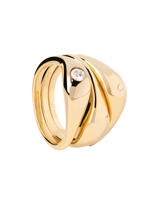 PDPAOLA Sugar Ring Set - 925 Sterling Silver / 18K Gold Plating