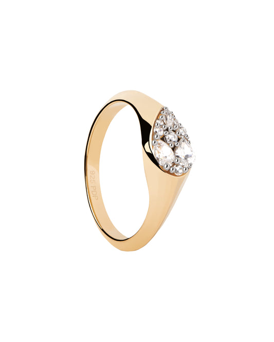 PDPAOLA Vanilla Stamp Ring - 925 Sterling Silver / 18K Gold Plating