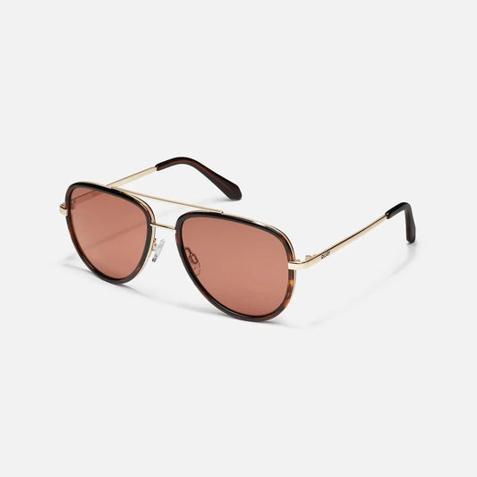 QUAY All In Medium Sunglasses - Dark Tort/Dark Apricot (Exclusive Colourway)
