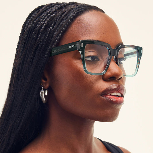QUAY Bold Type Optical Eyeglasses - Glass Demi (Exclusively In-Store)
