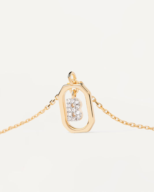 PDPAOLA Mini Letter B Necklace - 925 Sterling Silver / 18K Gold Plating