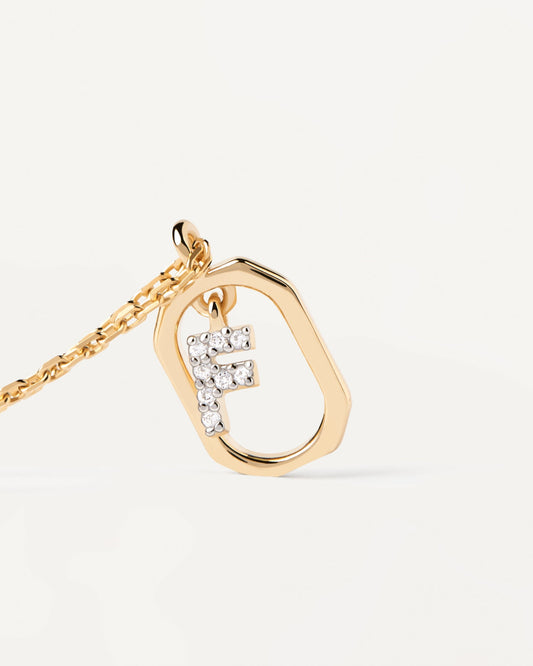 PDPAOLA Mini Letter F Necklace - 925 Sterling Silver / 18K Gold Plating