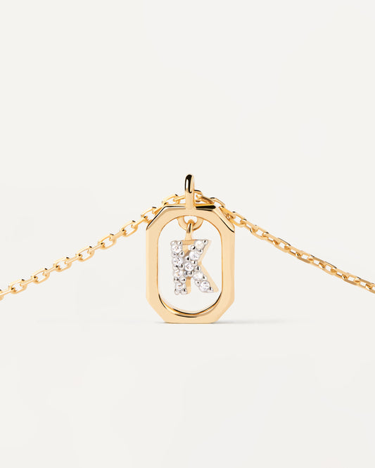 PDPAOLA Mini Letter K Necklace - 925 Sterling Silver / 18K Gold Plating