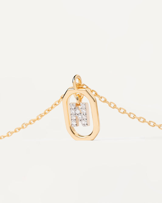 PDPAOLA Mini Letter N Necklace - 925 Sterling Silver / 18K Gold Plating