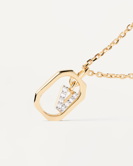 PDPAOLA Mini Letter V Necklace - 925 Sterling Silver / 18K Gold Plating