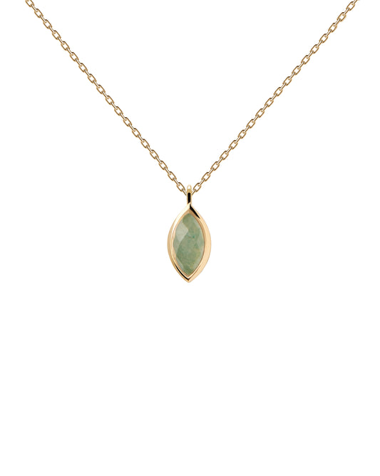 PDPAOLA Green Aventurine Nomad Necklace - 925 Sterling Silver / 18K Gold Plating
