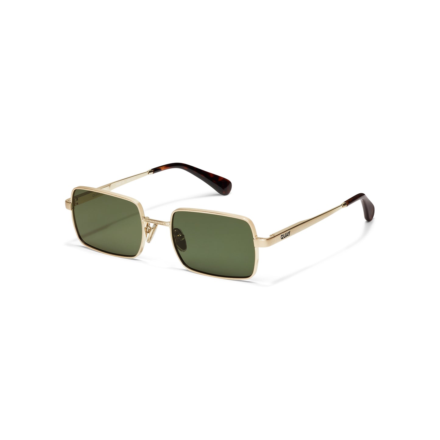 QUAY DND Sunglasses - Brushed Gold/Green