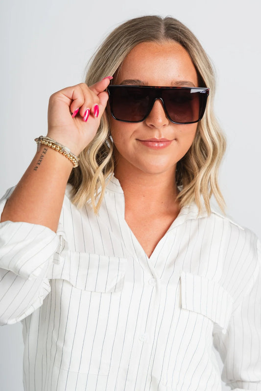 QUAY Nightfall Sunglasses - Tort Brown Polarized