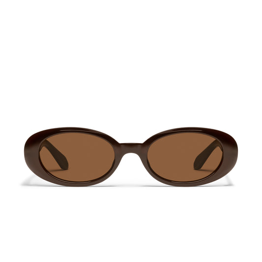 QUAY Felt Cute Sunglasses - Chocolate/Brown
