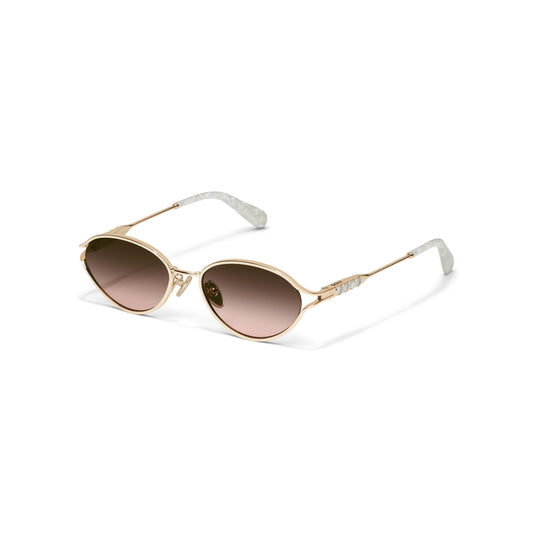 QUAY Formal Affair Adorned Sunglasses - Gold/Brown Rose (Limited Edition)