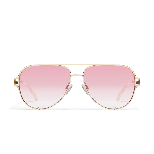 QUAY High Key Twist Adorned Sunglasses - Gold/Light Peony (Limited Edition)