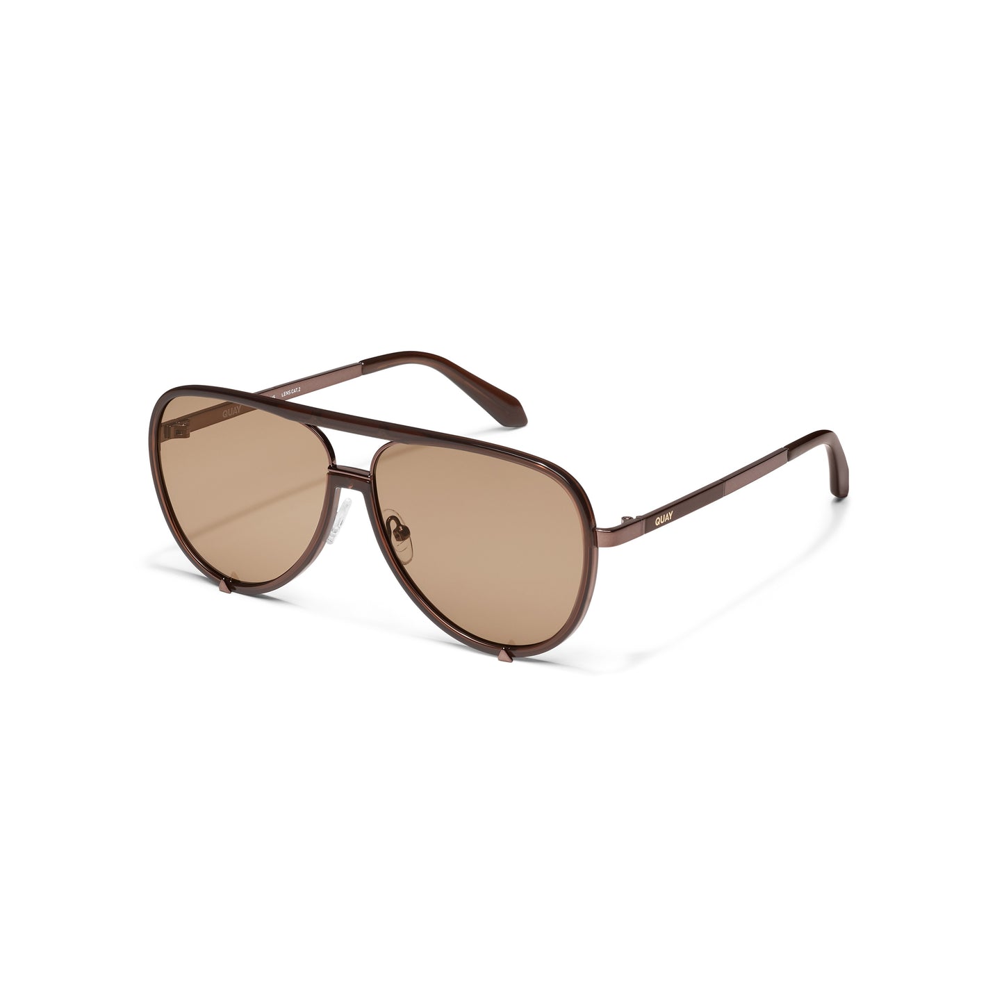 QUAY High Profile Sunglasses - Dark Brown/Tan