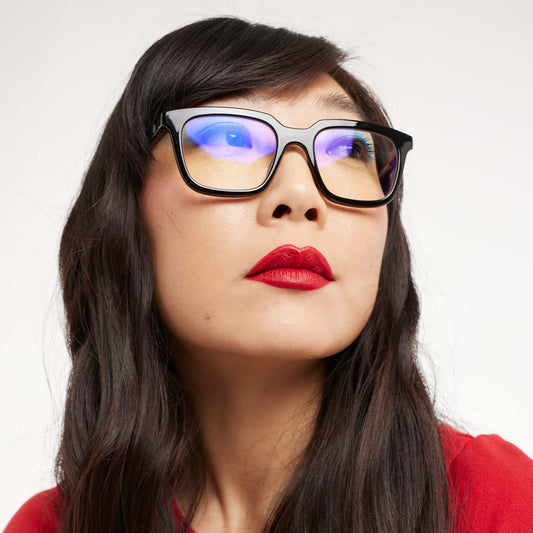BARNER Holly - Glossy Black Noir Blue Light Reading Glasses