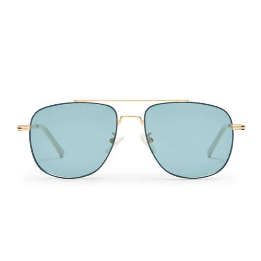 Le Specs The Charmer Limited Edition | Gold Seafoam Polarized Sunglasses (Truly On Holidays Collection)