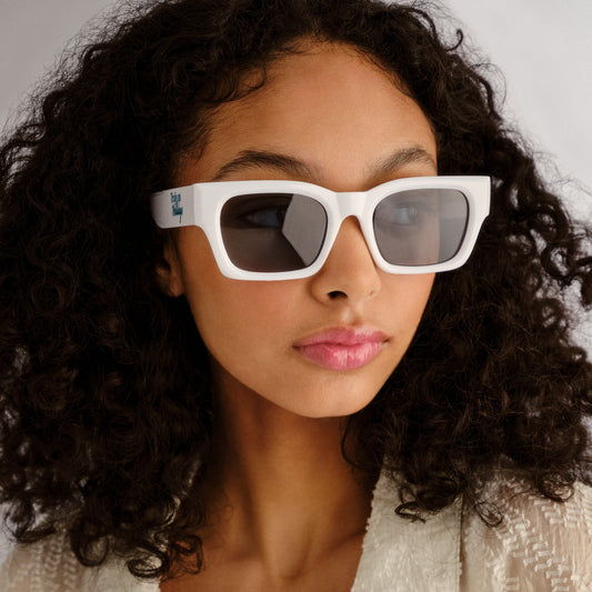Le Specs Shmood Limited Edition | White Polarized Sunglasses (Truly On Holidays Collection)
