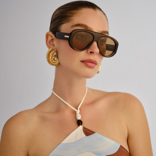 Le Specs Dream Boat Sunglasses | Cocoa Light Brown Mono