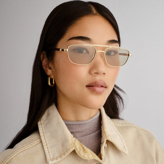 Le Specs Le Mimi Sunglasses | Gold Moss Mono