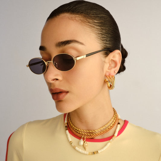 Le Specs Icicle Sunglasses | Bright Gold Smoke Mono