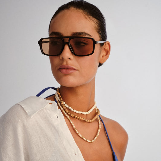 Le Specs Le Gars + Global Fit Sunglasses | Black Light Brown Mono