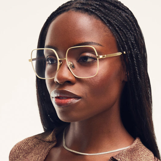QUAY Look It Up Optical Eyeglasses - Bone Gold (Exclusively In-Store)