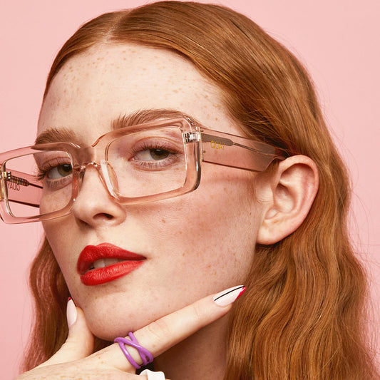 QUAY Yada Yada Blue Light Glasses - Champagne/Clear