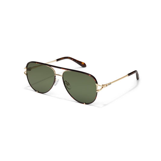 QUAY High Key Twist Sunglasses - Dark Tort/Green