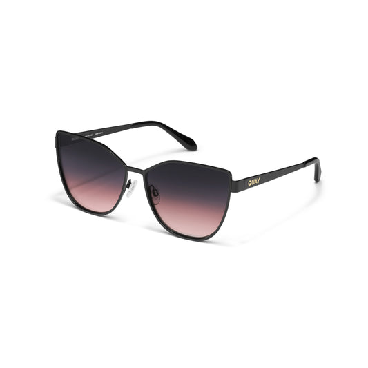 QUAY In Pursuit Sunglasses - Black/Black Plum Pink