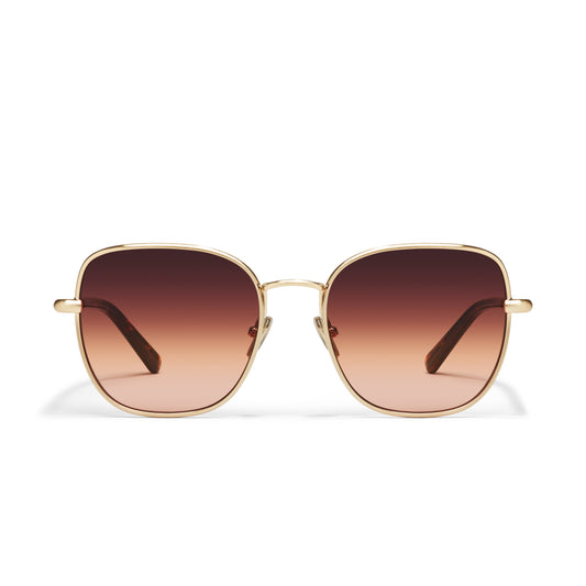 QUAY Uptown Sunglasses - Brushed Gold/Maple Honey