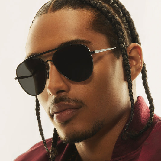 QUAY Free Fall Sunglasses - Black/Smoke Polarized