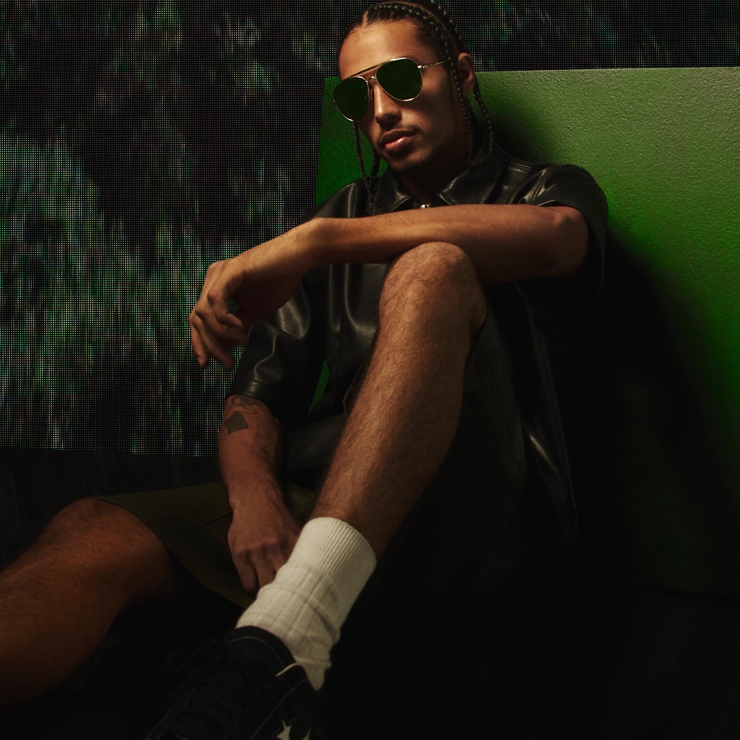 QUAY Free Fall Sunglasses - Brushed Gold/Green Polarized