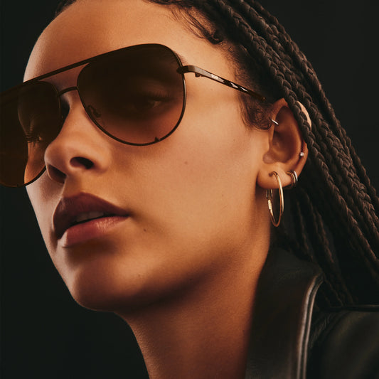 QUAY High Key Extra Large Sunglasses - Black/Smoke Coral