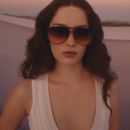 QUAY High Key Extra Large Sunglasses - Black/Futuredusk Poppy