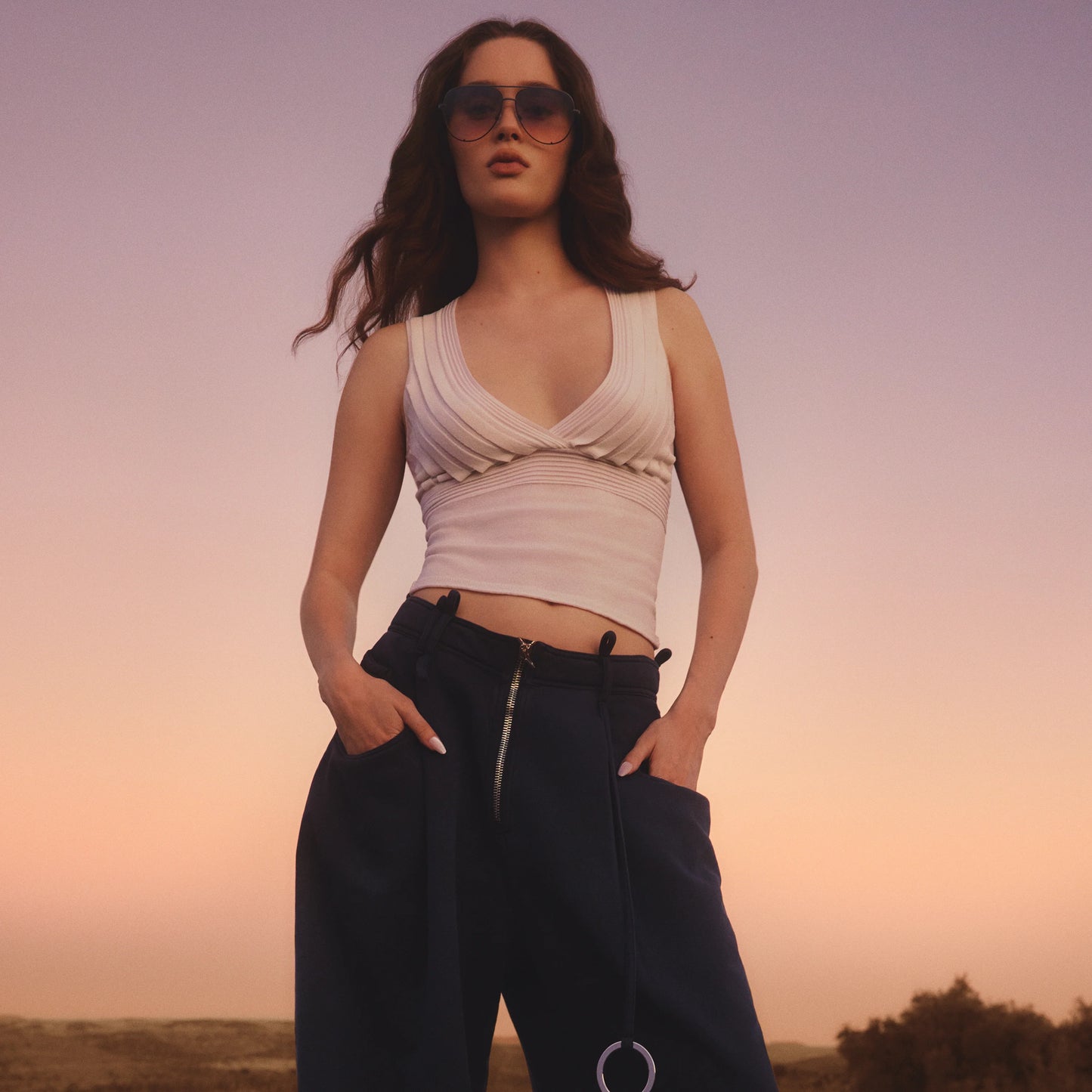 QUAY High Key Extra Large Sunglasses - Black/Brown Yellow