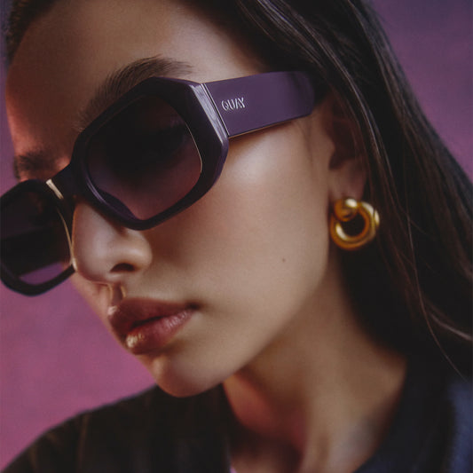 QUAY Hyped Up Sunglasses - Amethyst/Dark Amethyst