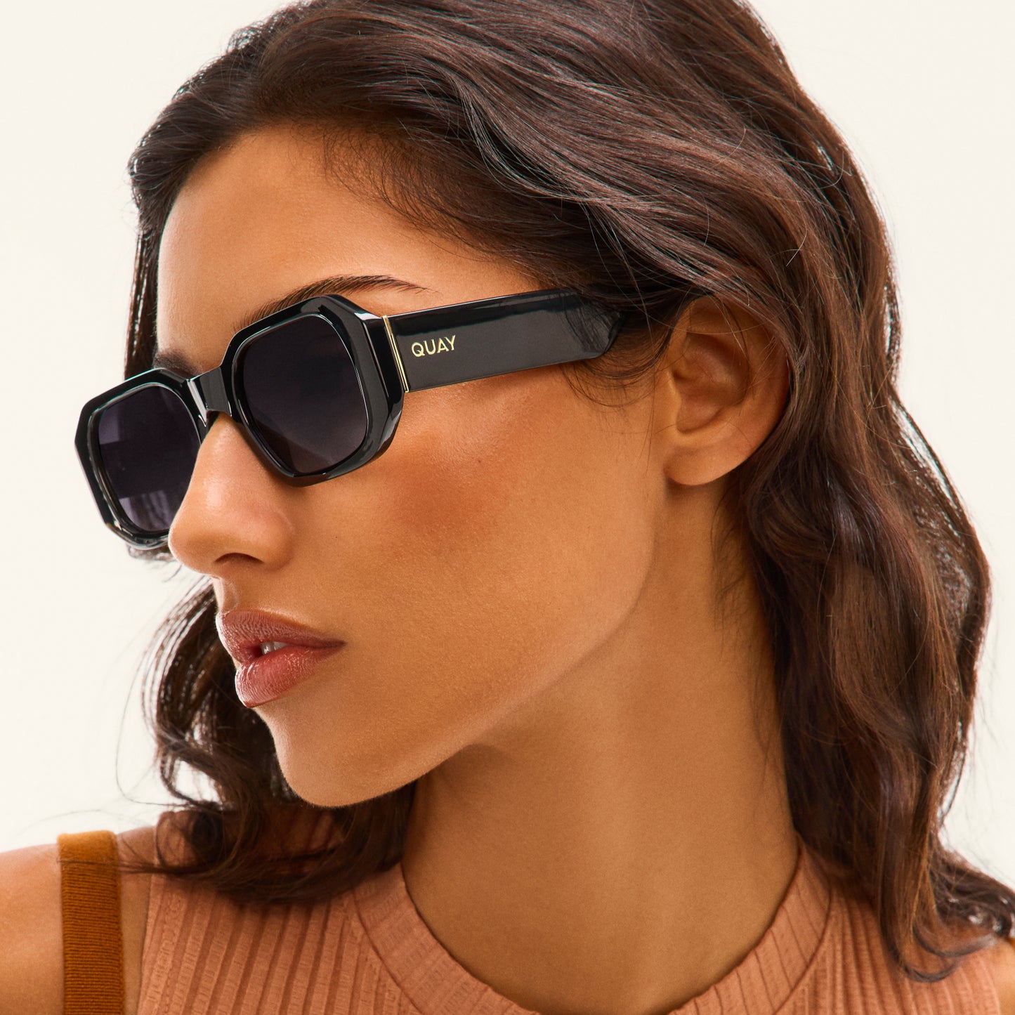 QUAY Hyped Up Sunglasses - Chocolate Ombre/Brown