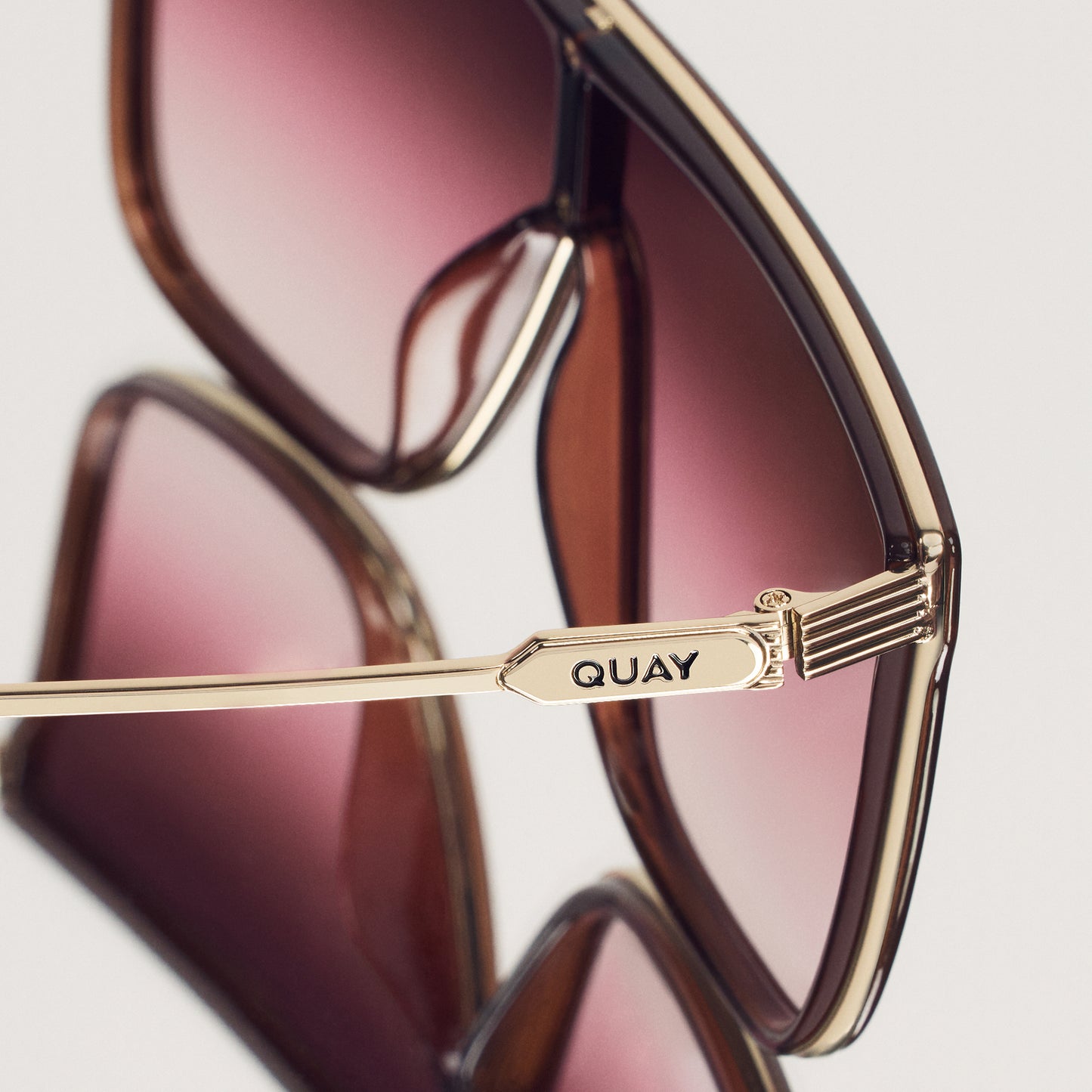 QUAY Nightfall Remixed Sunglasses - Dark Brown/Rouge Glow