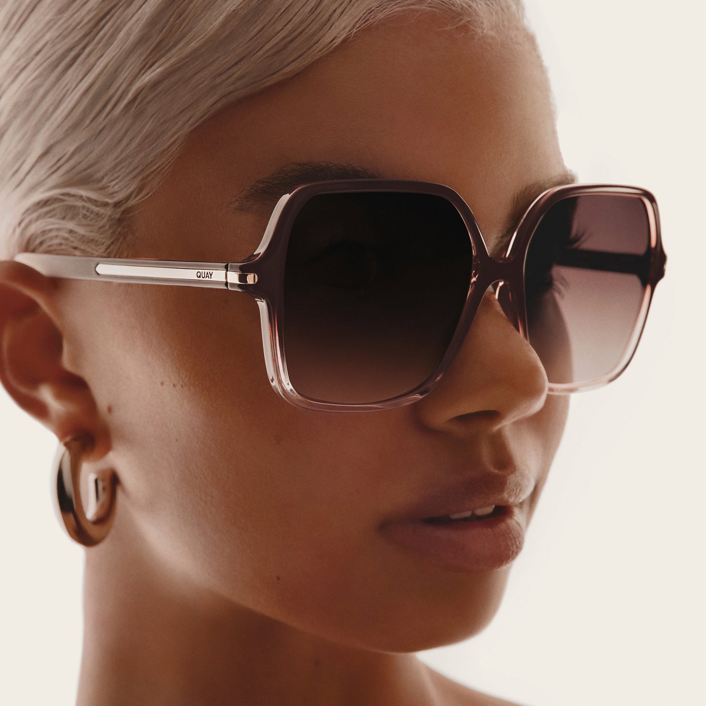 QUAY Press Tour Sunglasses - Ginger/Dark Brown Honey
