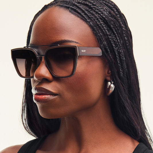 QUAY Sweet Talker Sunglasses - Dark Brown/Brown Rose
