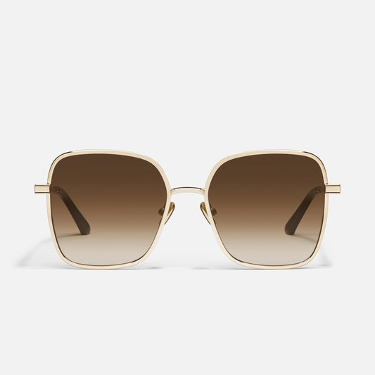 QUAY 5th Ave Sunglasses - Gold/Brown