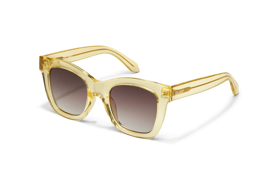 QUAY After Hours Sunglasses - Daffodil/Brown (Exclusive Colourway)