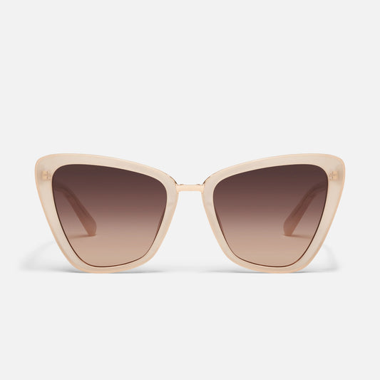 QUAY All Talk Sunglasses - Bone/Dark Fawn