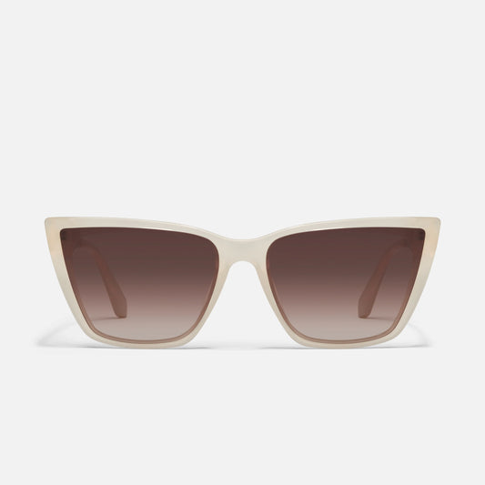 QUAY Call The Shots Remixed Sunglasses - Bone/Brown