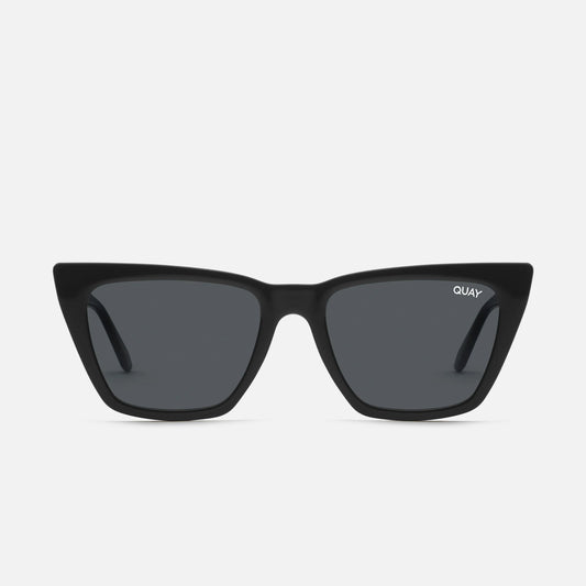 QUAY Call The Shots Sunglasses - Black/Smoke Polarized