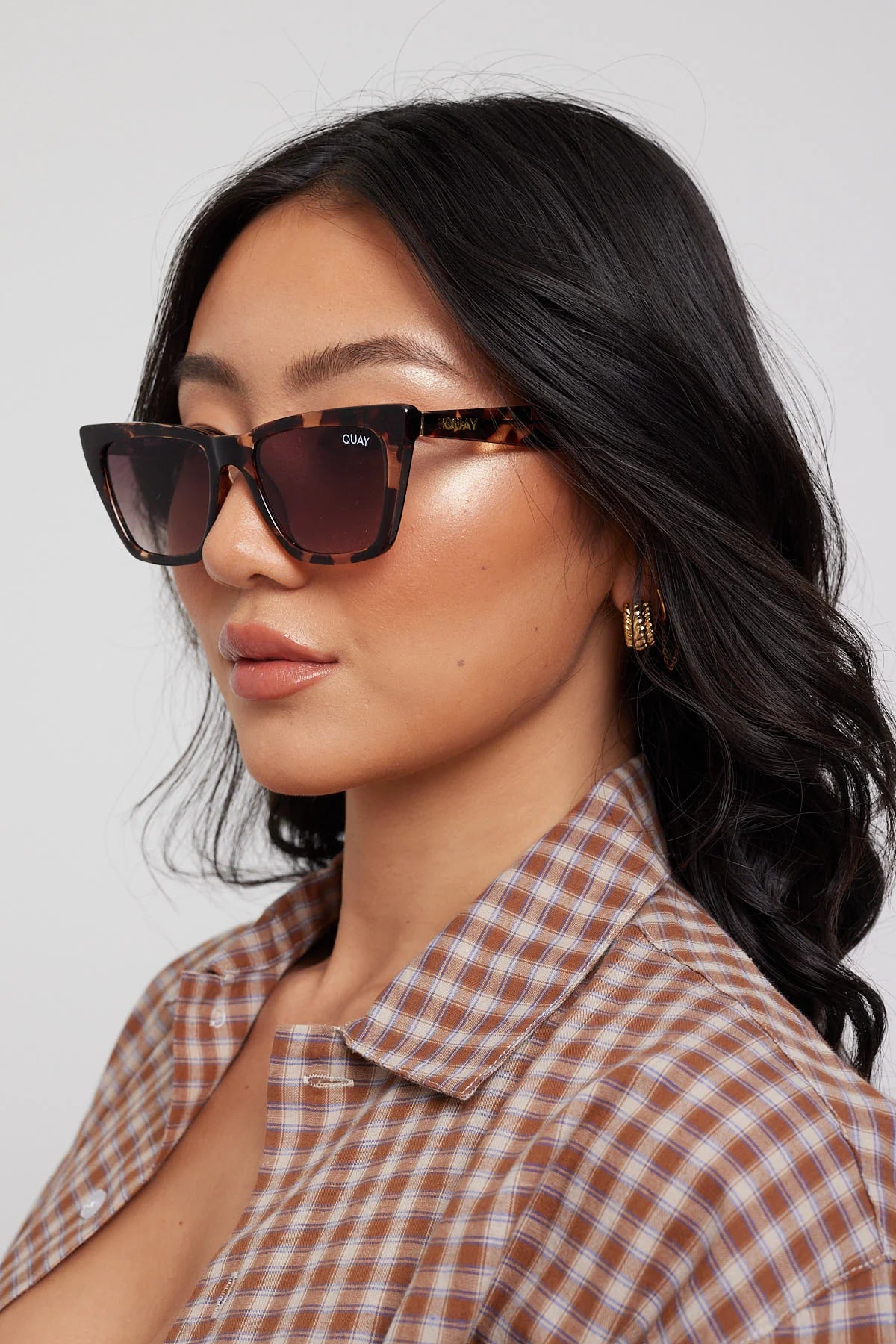 QUAY Call The Shots Sunglasses - Tort/Brown