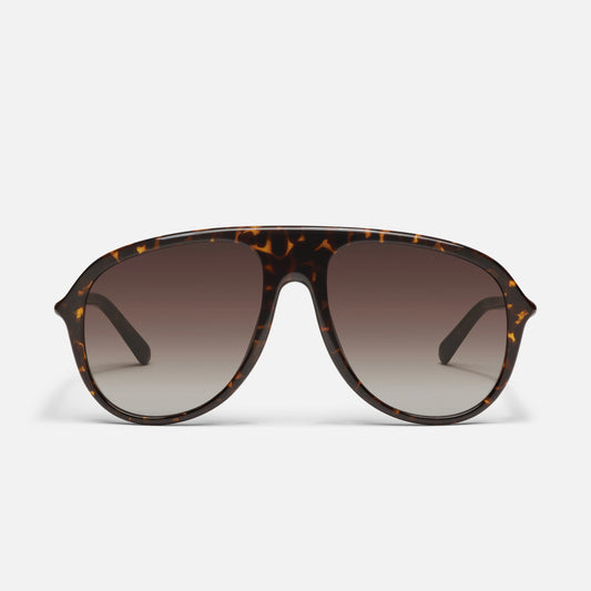 QUAY Chart Topper Sunglasses - Dark Tort/Brown