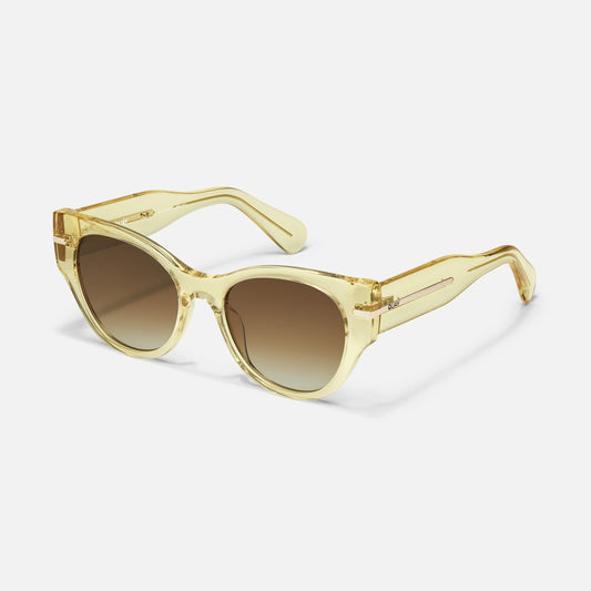 QUAY Chit Chat Sunglasses - Daffodil/Brown