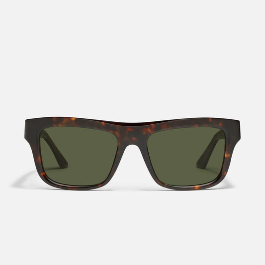 QUAY Dealers Choice Sunglasses - Dark Tortoise/Green Polarized