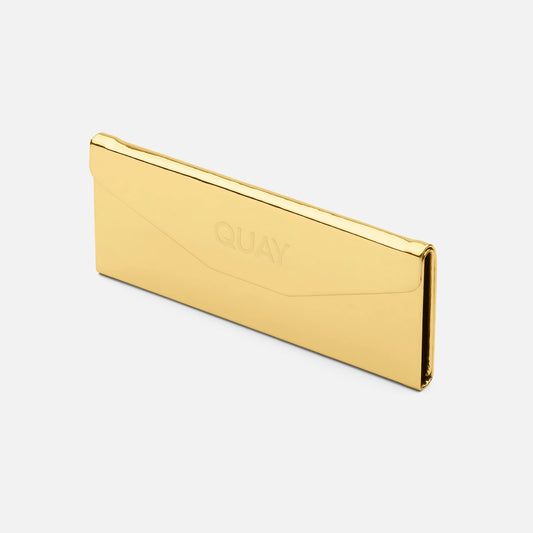 QUAY Embossed Tri Fold Case - Gold Mirror/Gold